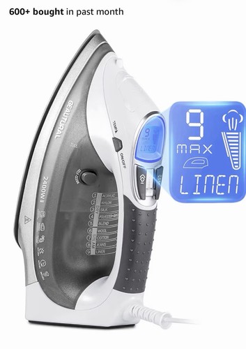 Beautural 2400w steam iron lcd - 2400w,