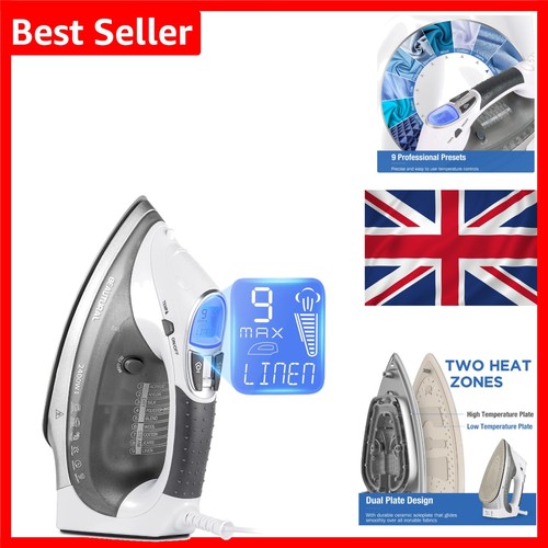 2400w steam iron lcd display - steam,
