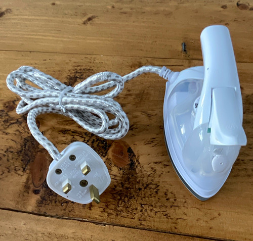 White corded dry clothes - corded, iron