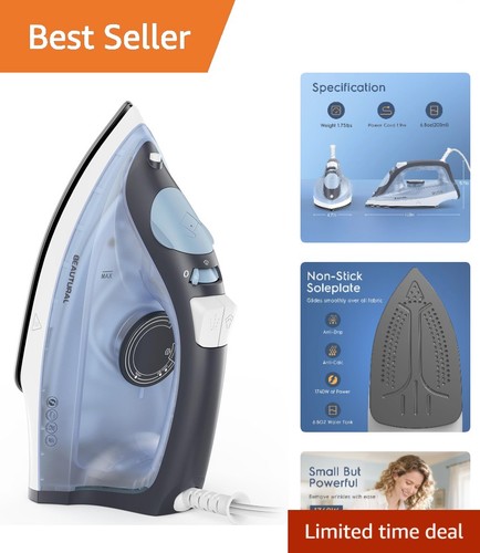 Blue 1740w steam iron - steam,